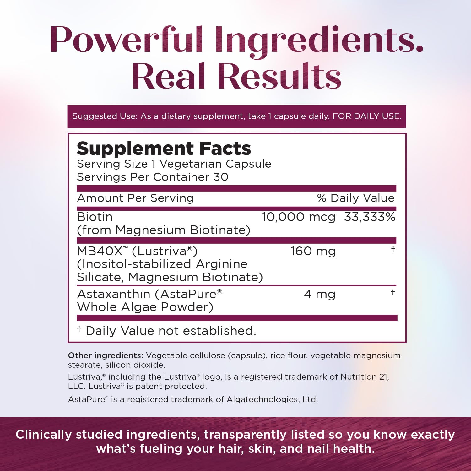 MB40X matrix graphic illustrating improved solubility concept for Purity Products.