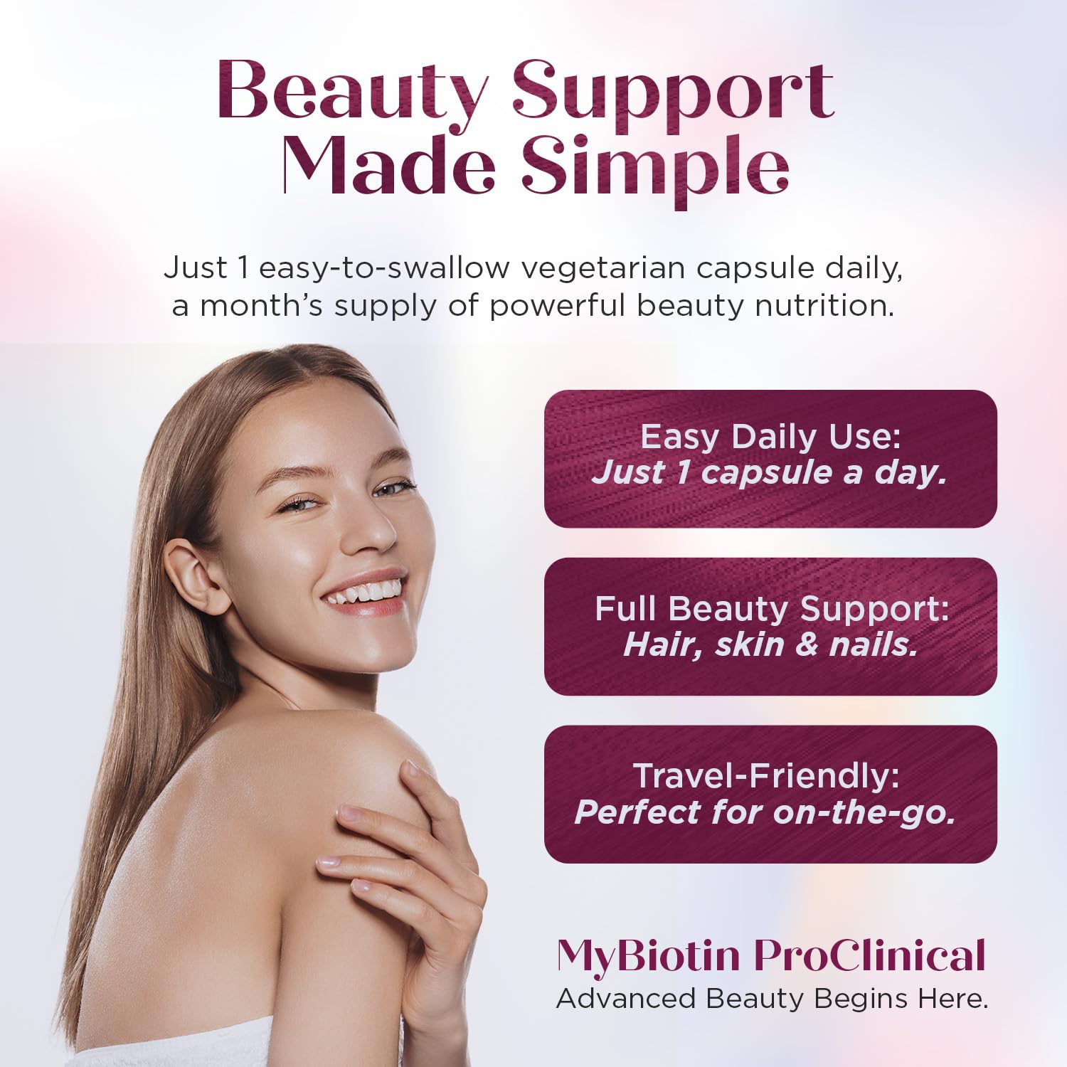 Skin hydration concept with Astaxanthin and MyBiotin ProClinical.