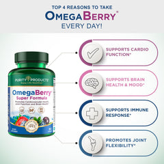 Purity Products OmegaBerry softgels ready to take for convenient daily omega-3.