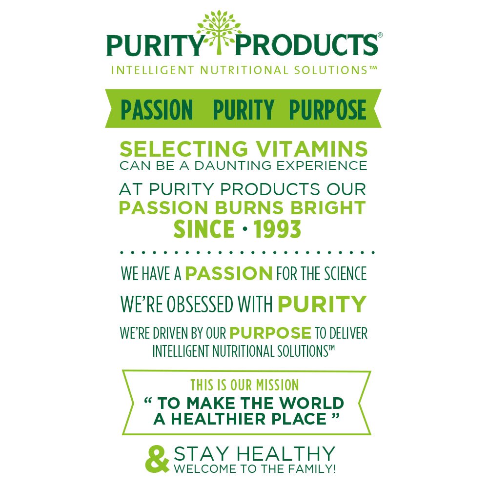 Purity Products patented ingredient label marks a clinically studied formula.