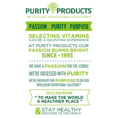 Purity Products patented ingredient label marks a clinically studied formula.