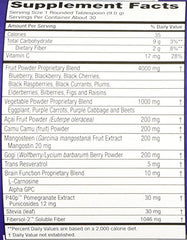 Purity Products Perfect Purples bottle with label emphasizes high ORAC power.