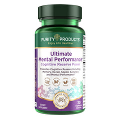 Purity Products Ultimate Mental Performance bottle front highlights product branding and a clean design.
