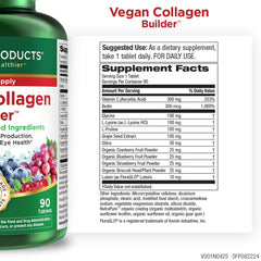 Purity Products Vegan Collagen Builder tablet; one easy to swallow capsule for skin support.