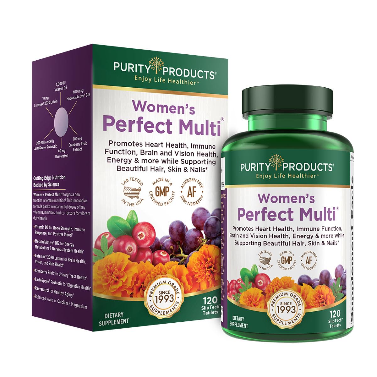 Purity Products Women's Perfect Multi bottle ready for daily wellness and urinary support.