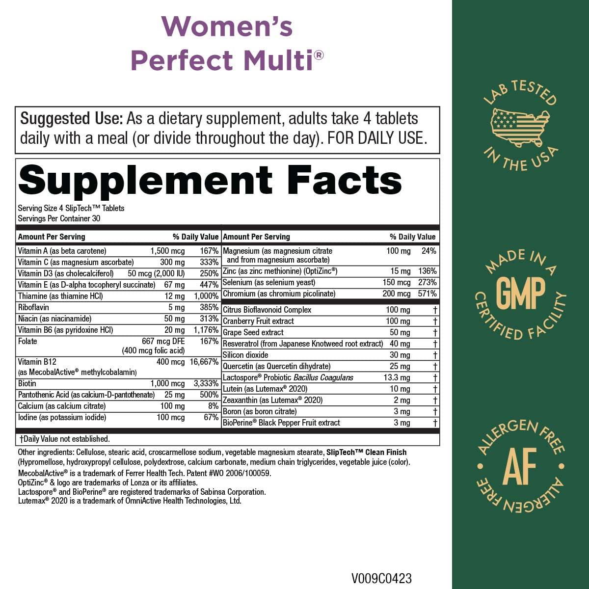 Purity Products Women's Perfect Multi capsules with smooth coating for easy swallowing.