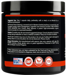 Purity’s Best red ginseng label on bottle signals a clean, natural formula