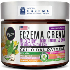 Puriya 5-in-1 eczema cream tube front showing clean design for gentle relief