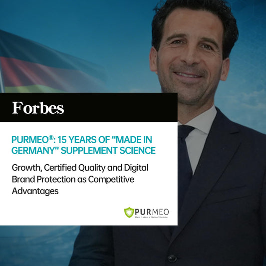 Purmeo ElaVital bottle label close-up highlighting natural ingredients.