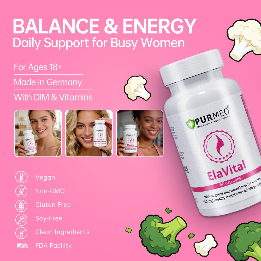 Purmeo ElaVital capsules close-up for simple daily intake.