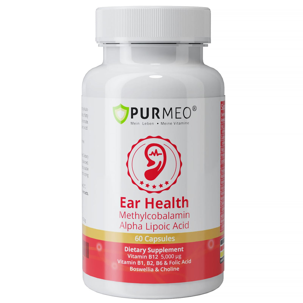 purmeo Tinnitus Relief bottle demonstrates daily ear wellness support