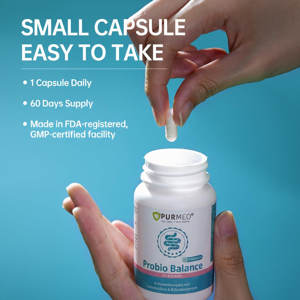 Purmeo vegan gluten-free badge highlights allergen-friendly probiotic formula.