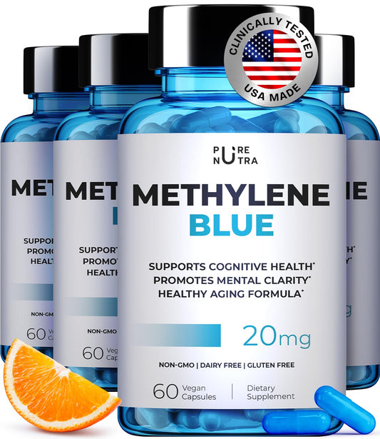 PureNutra Ultimate Methylene Blue Capsule bottle suggesting focused mental clarity potential.