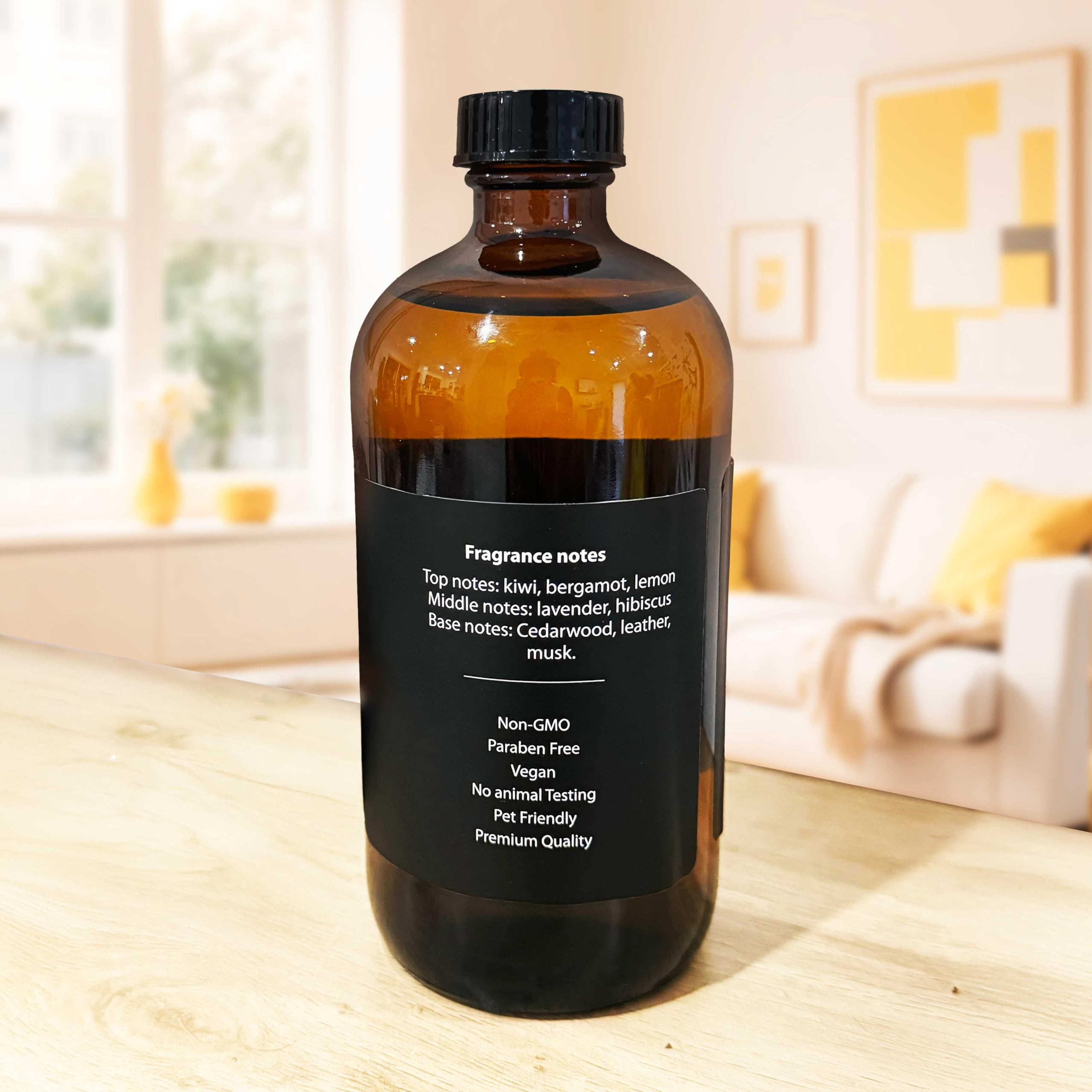 PuroSentido fragrance bottle with lavender and mint hints for calming spaces