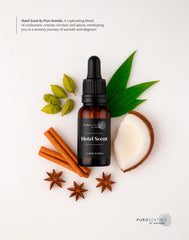 PuroSentido Hotel Scent aroma oil in diffuser setup delivers subtle luxury fragrance.