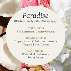 PuroSentido Paradise floral notes accenting hotel lobby ambience.