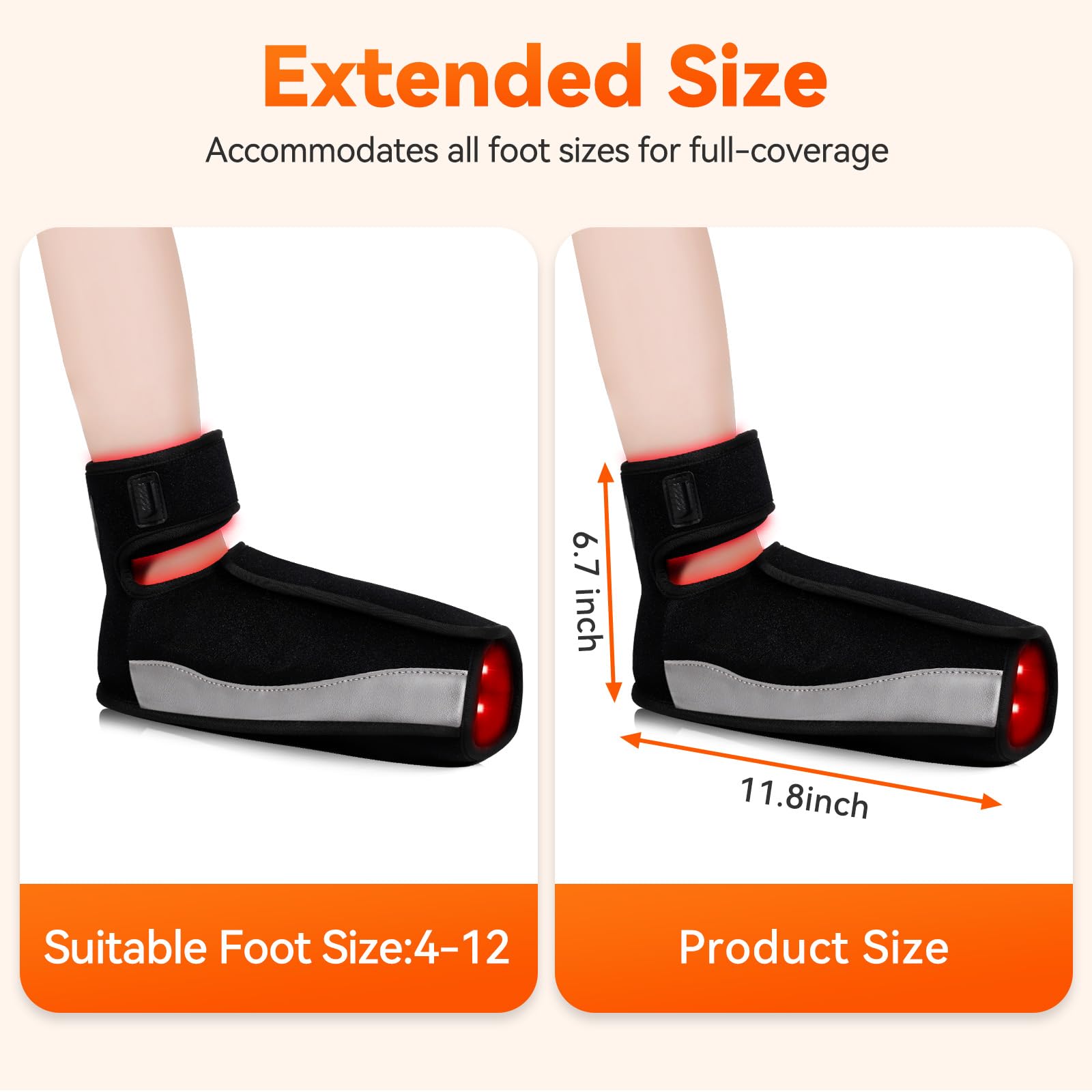 Puroth foot wrap hook-and-loop straps for secure wear