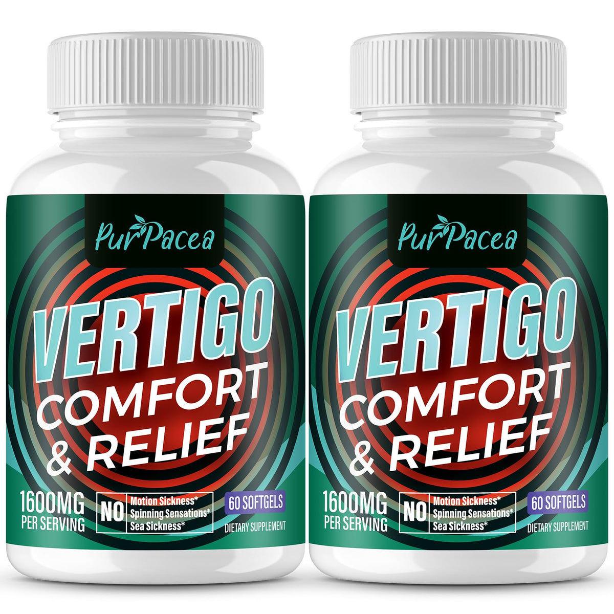 Purpacea liposomal vertigo softgels bottle demonstrates enhanced delivery for daily calm