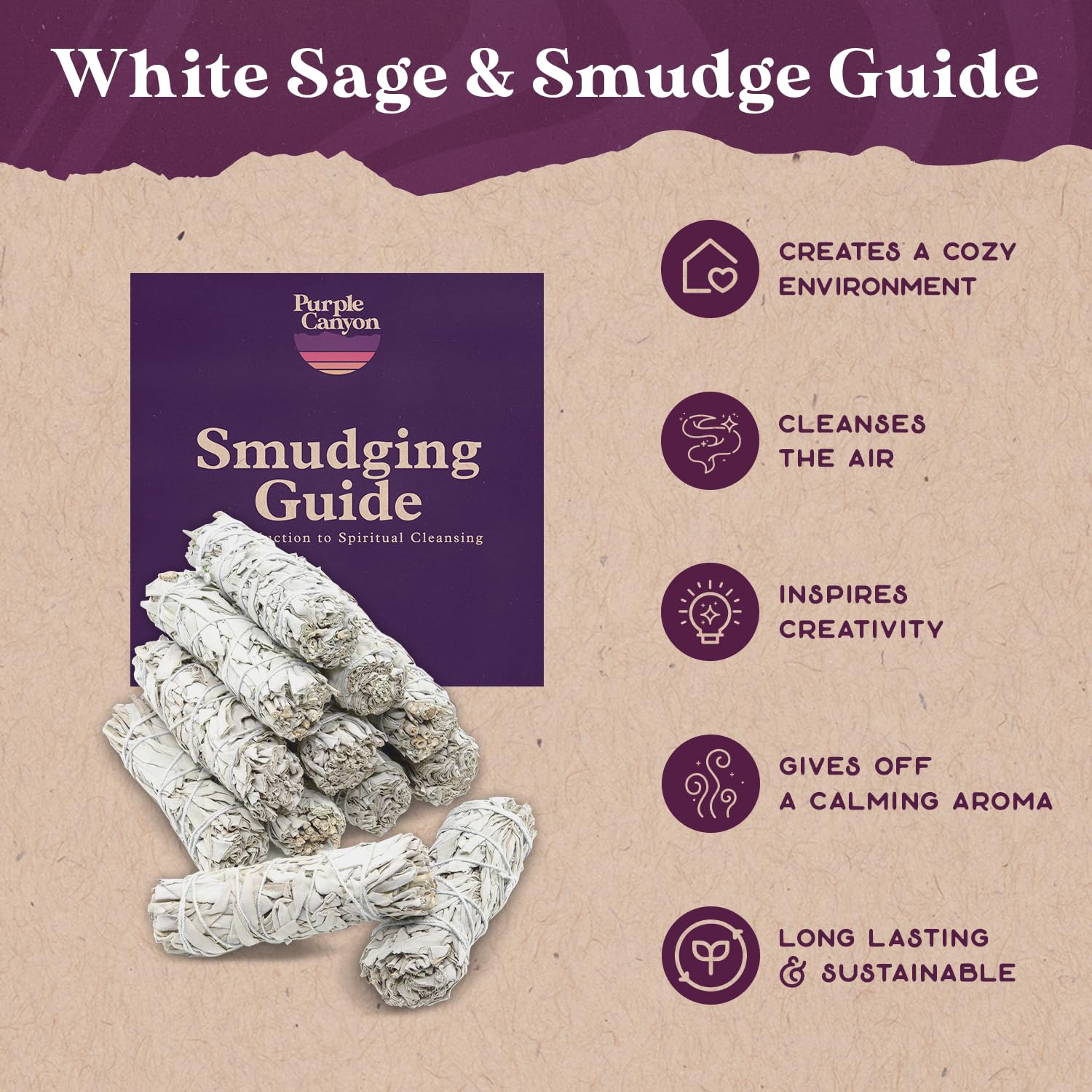 Purple Canyon bundle burning for a gentle energy-clearing ritual.
