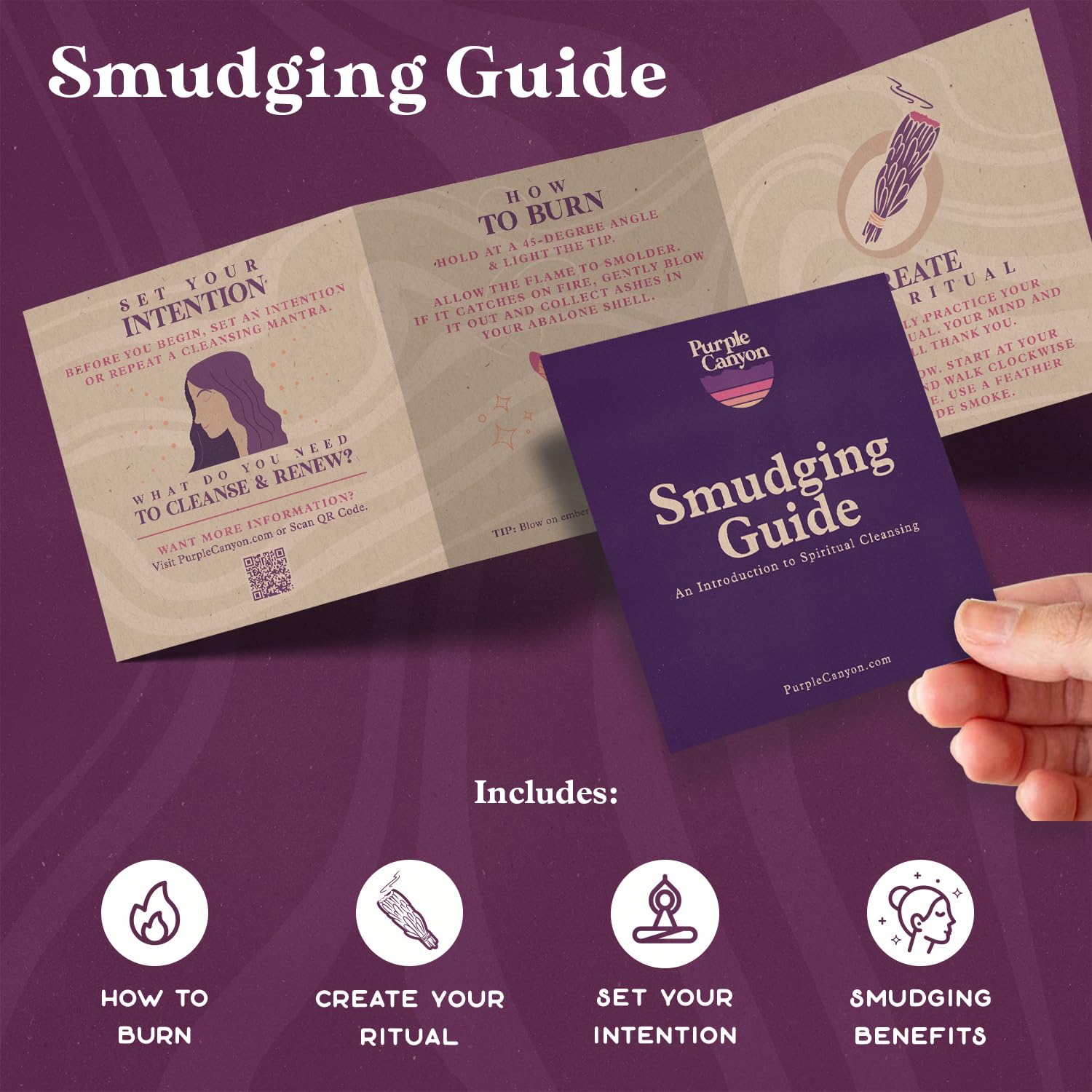 Purple Canyon living space cleansing promotes calm during meditation.