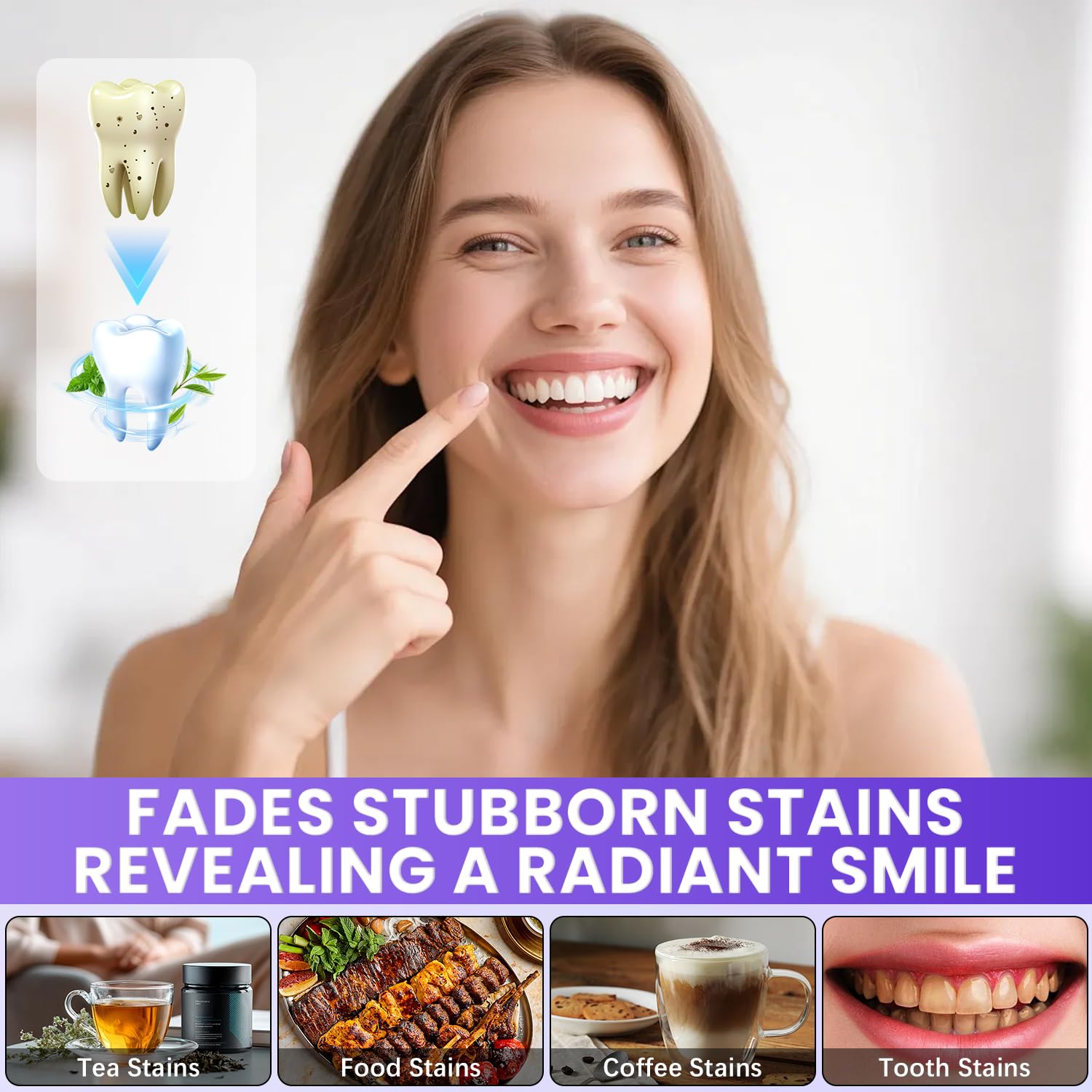 Purple Teeth Whitening Strips compact design for simple use