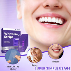 Purple Teeth Whitening Strips travel case for easy on-the-go care