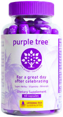 Purple Tree post-celebration bottle for post-event hydration and recovery.
