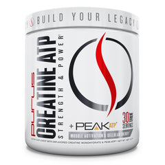 Purus Labs Creatine ATP bottle label highlighting premium gym formula.