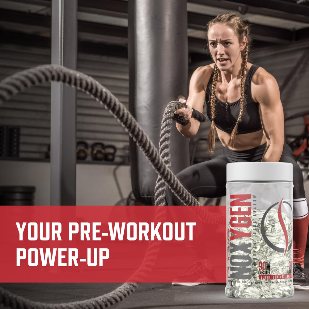 Purus Labs NOXygen gym-pump action suggests enhanced vascularity during training.