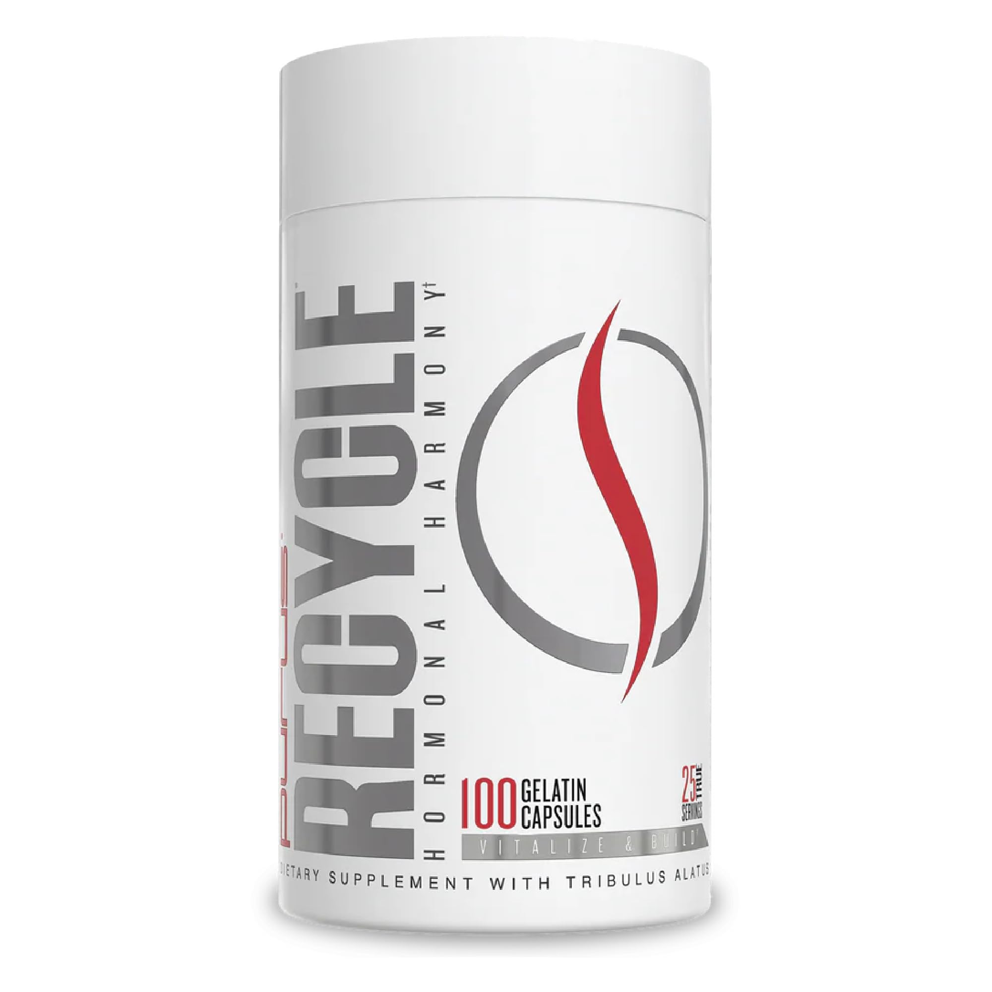 Purus Labs Recycle bottle front showing the hormone optimization formula for lean muscle support.