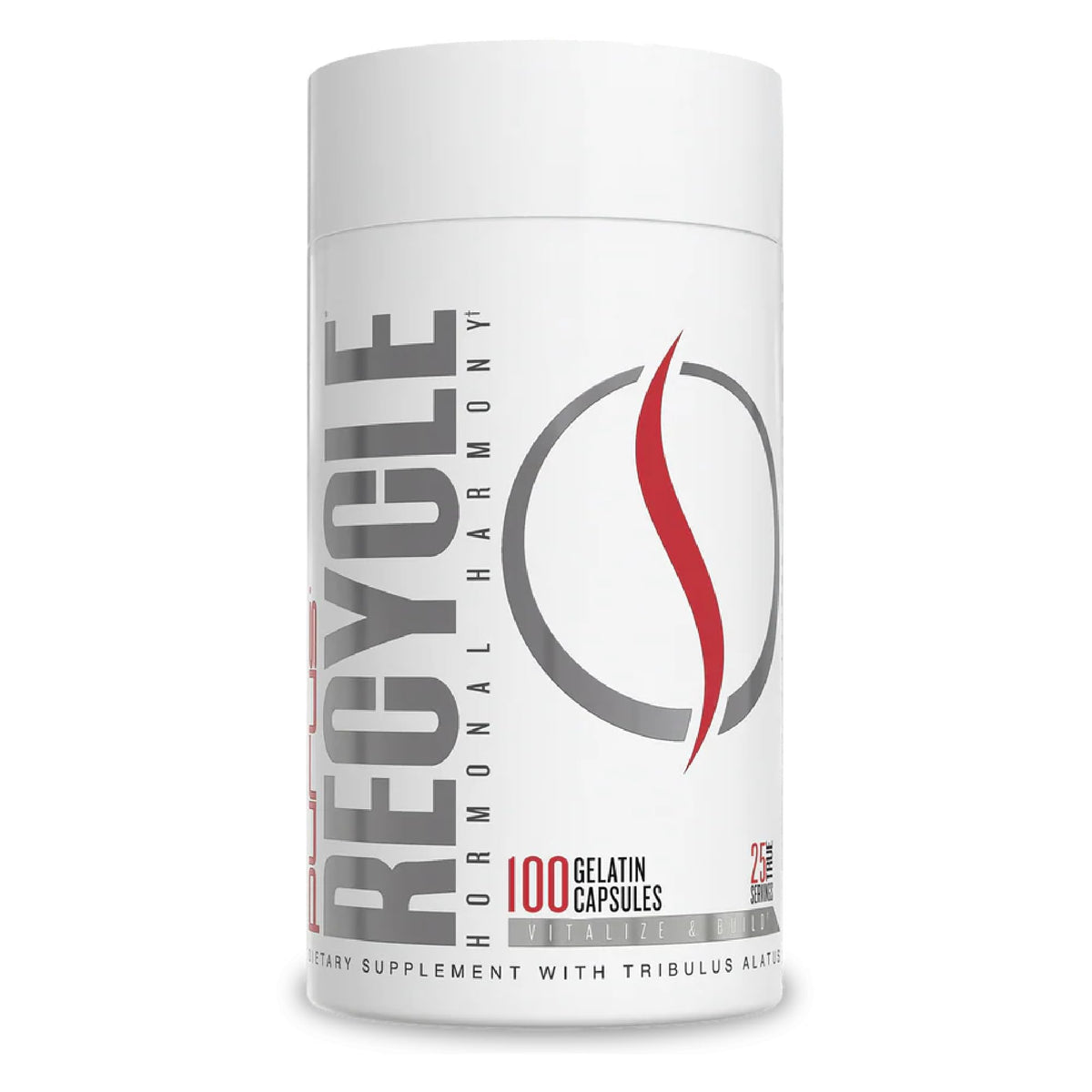 Purus Labs Recycle bottle front showing the hormone optimization formula for lean muscle support.