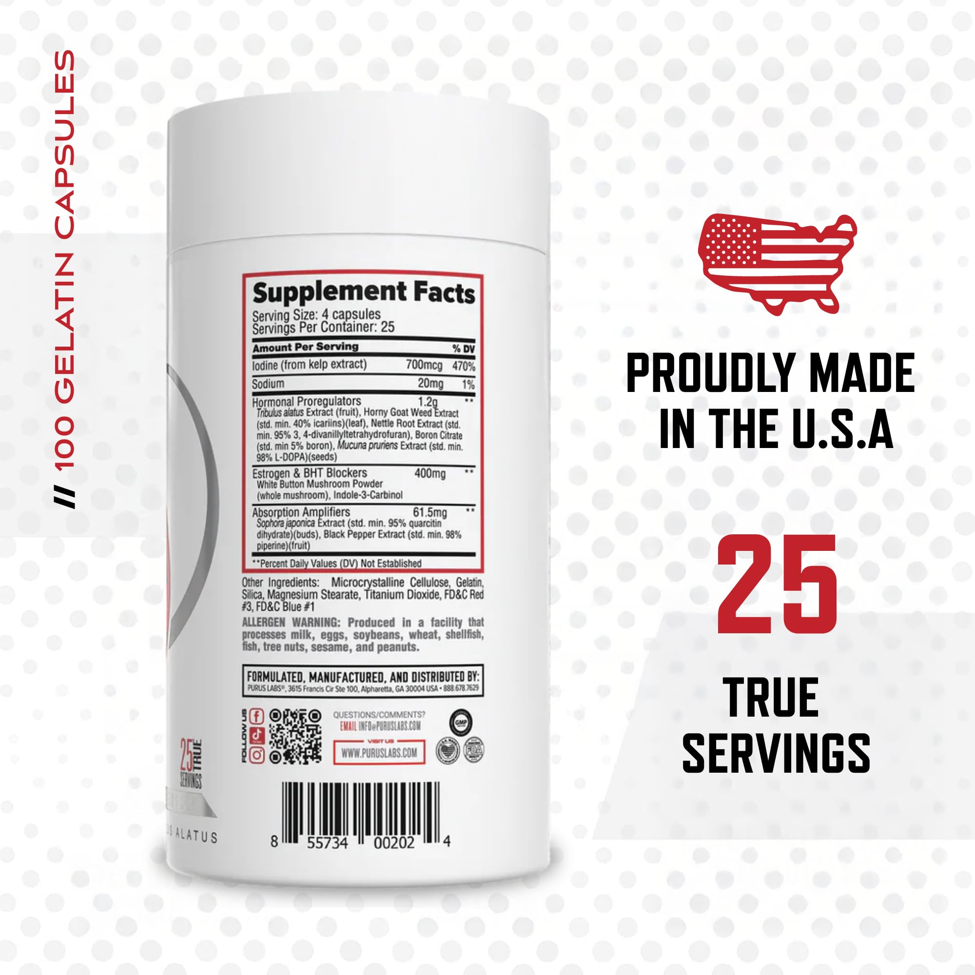 Purus Labs Recycle capsules close-up highlighting natural hormone balance ingredients.