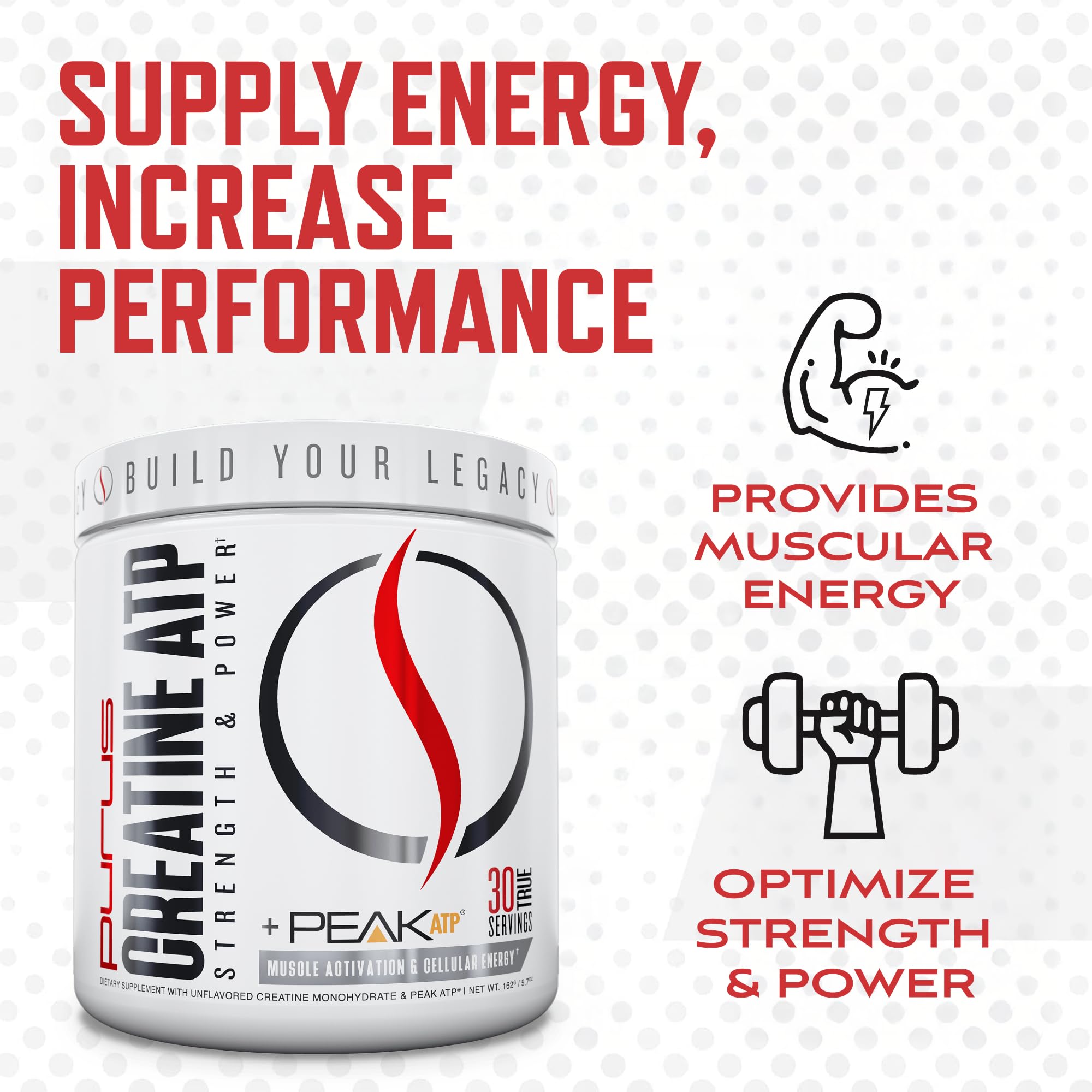 Purus Labs serving spoon beside tub ready for daily pre-workout use.