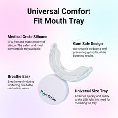 Puur Smile whitening kit in use during a quick 10–15 minute session
