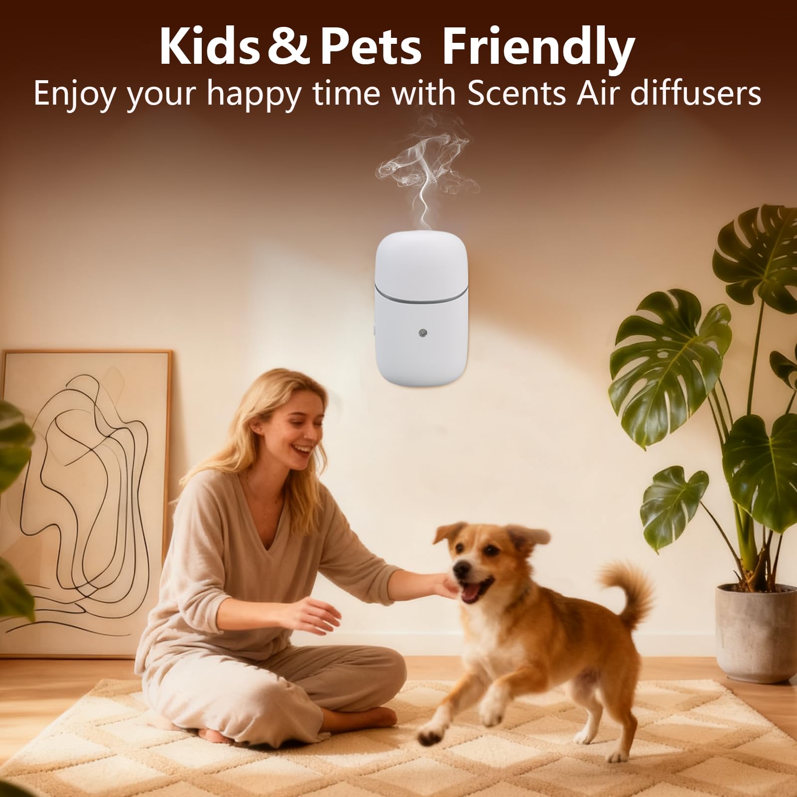 Pvowekia diffuser covers 300-500 sqft for larger rooms.
