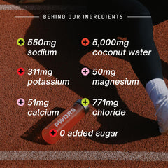 PWDRS coconut water blend supports hydration during activity