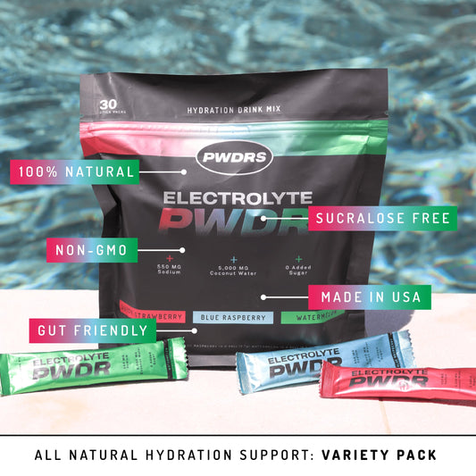 PWDRS Electrolytes packet dissolving in water for refreshment
