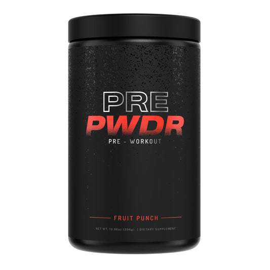 PWDRS Pre-Workout bottle with Fruit Punch flavor delivering clean energy