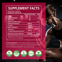 PWERD creatine gummies serving 4 for a convenient workout boost.