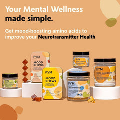 PYM Health Citrus Mood Chews vegan icon highlights daily use.