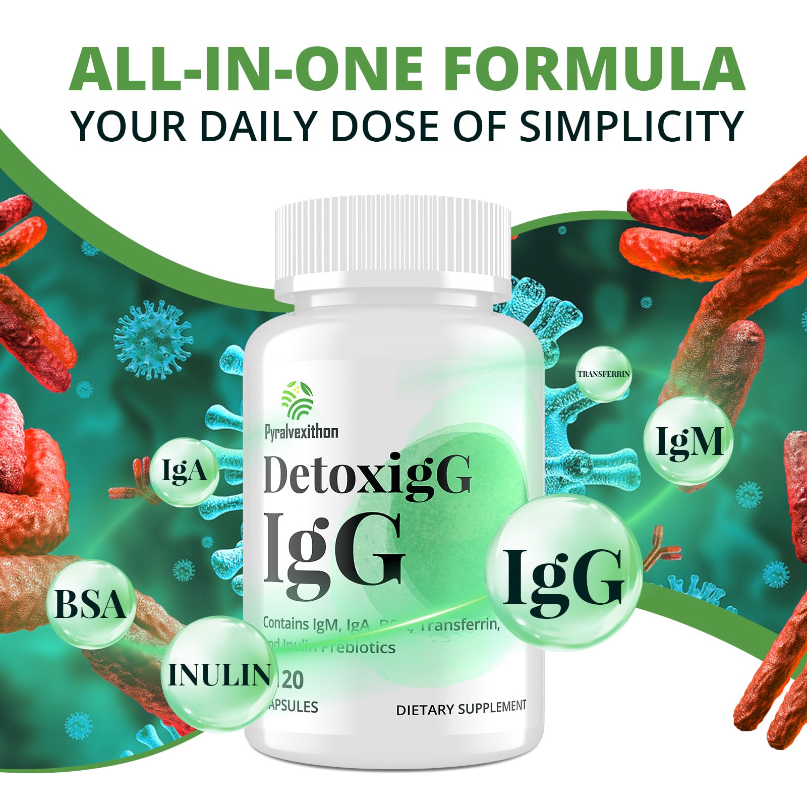 Pyralvexithon inulin prebiotic icon showcasing gut-friendly fiber benefits.