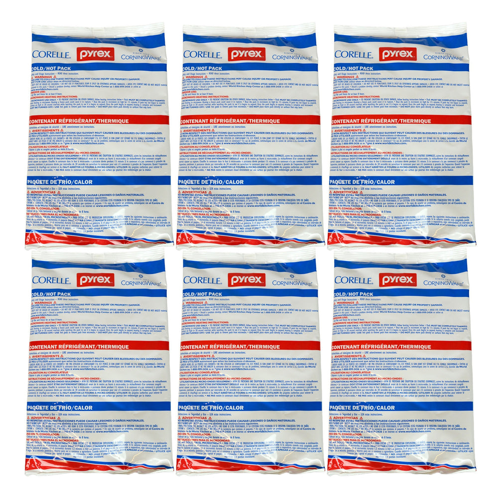 Pyrex Portables Large Hot/Cold Pack 6-pack for versatile cold or warm applications.