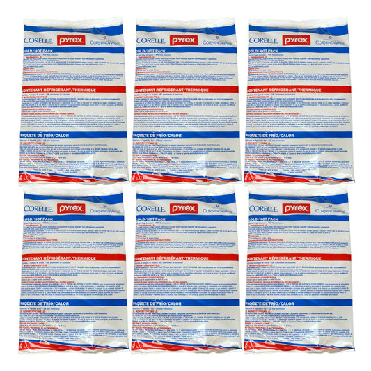 Pyrex Portables Large Hot/Cold Pack 6-pack for versatile cold or warm applications.