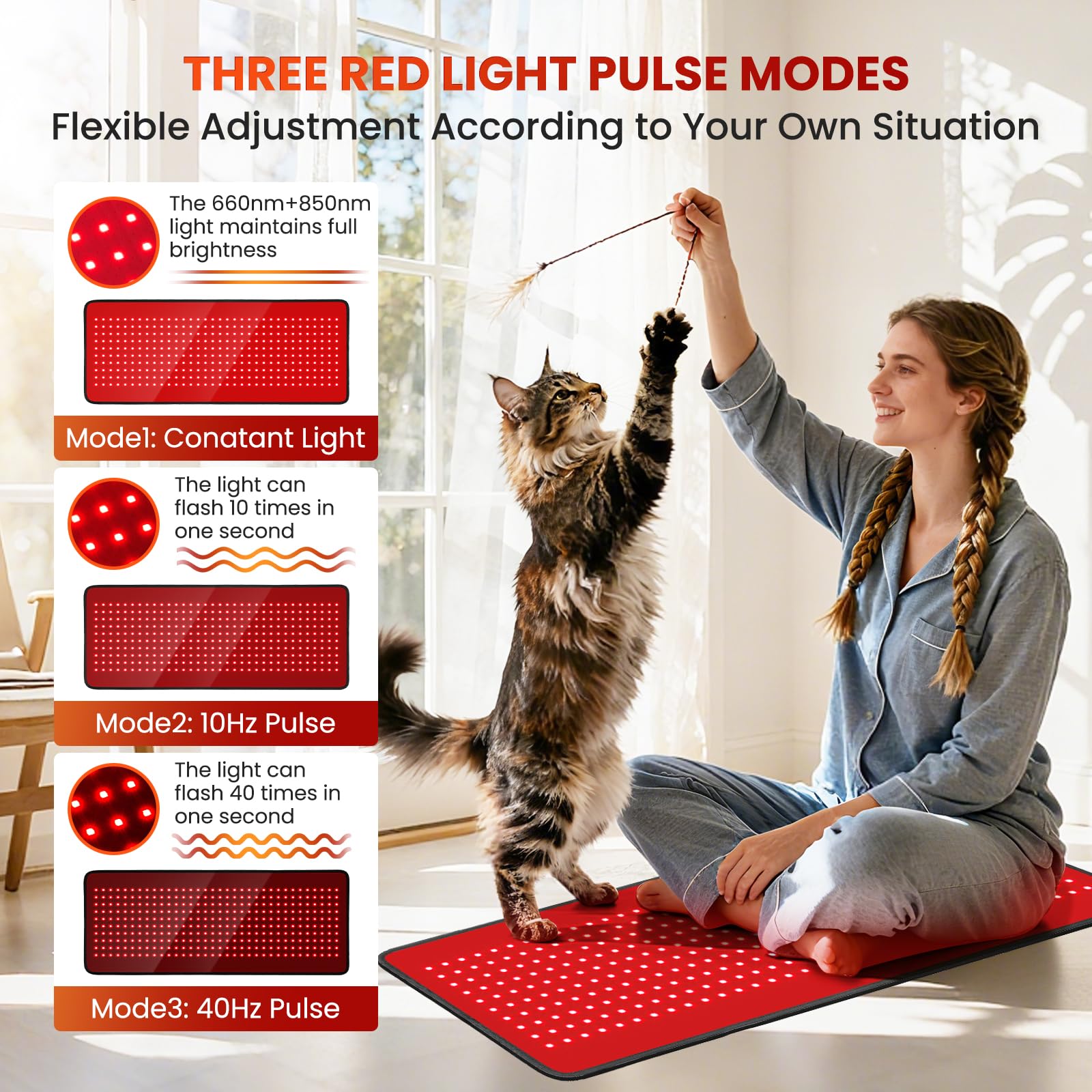PZJDSR premium leather shell on red light mat, waterproof and easy to clean