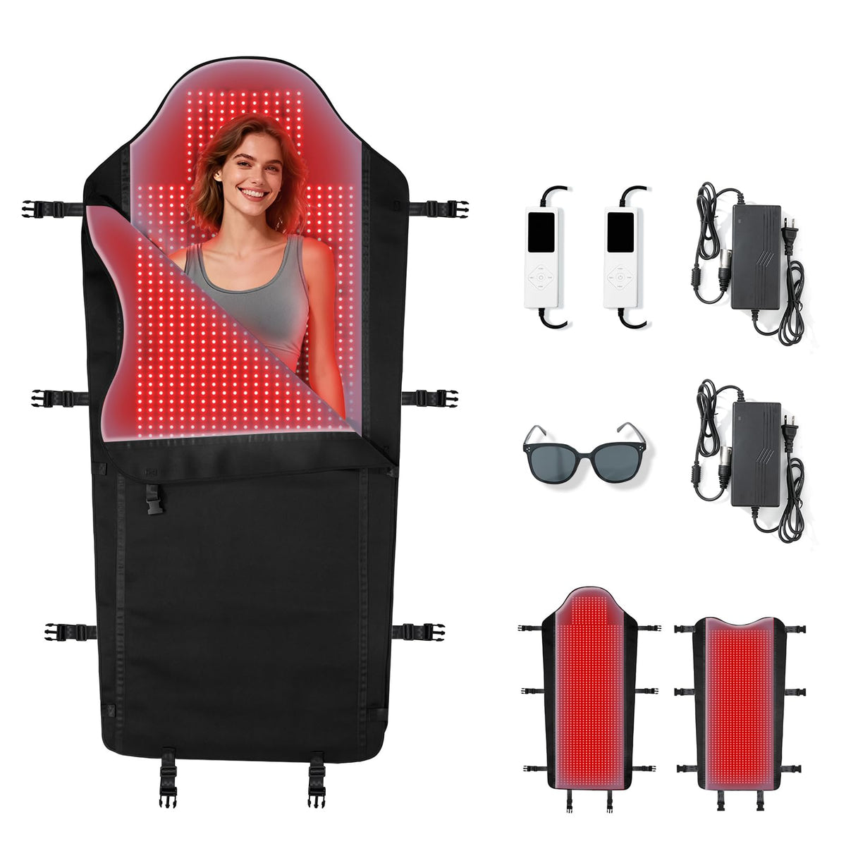 PZJDSR red light therapy mat top panel offers full-body illumination for targeted relaxation