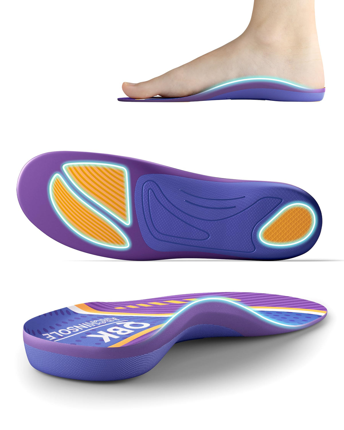 QBK arch-support 35mm insole for stable daily wear