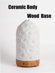 QCYBDGLOV Sunflower diffuser lit, enhancing mood with gentle illumination.