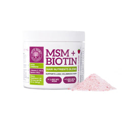 Qhemet Biologics MSM Biotin scoop shows quick serving for consistency.
