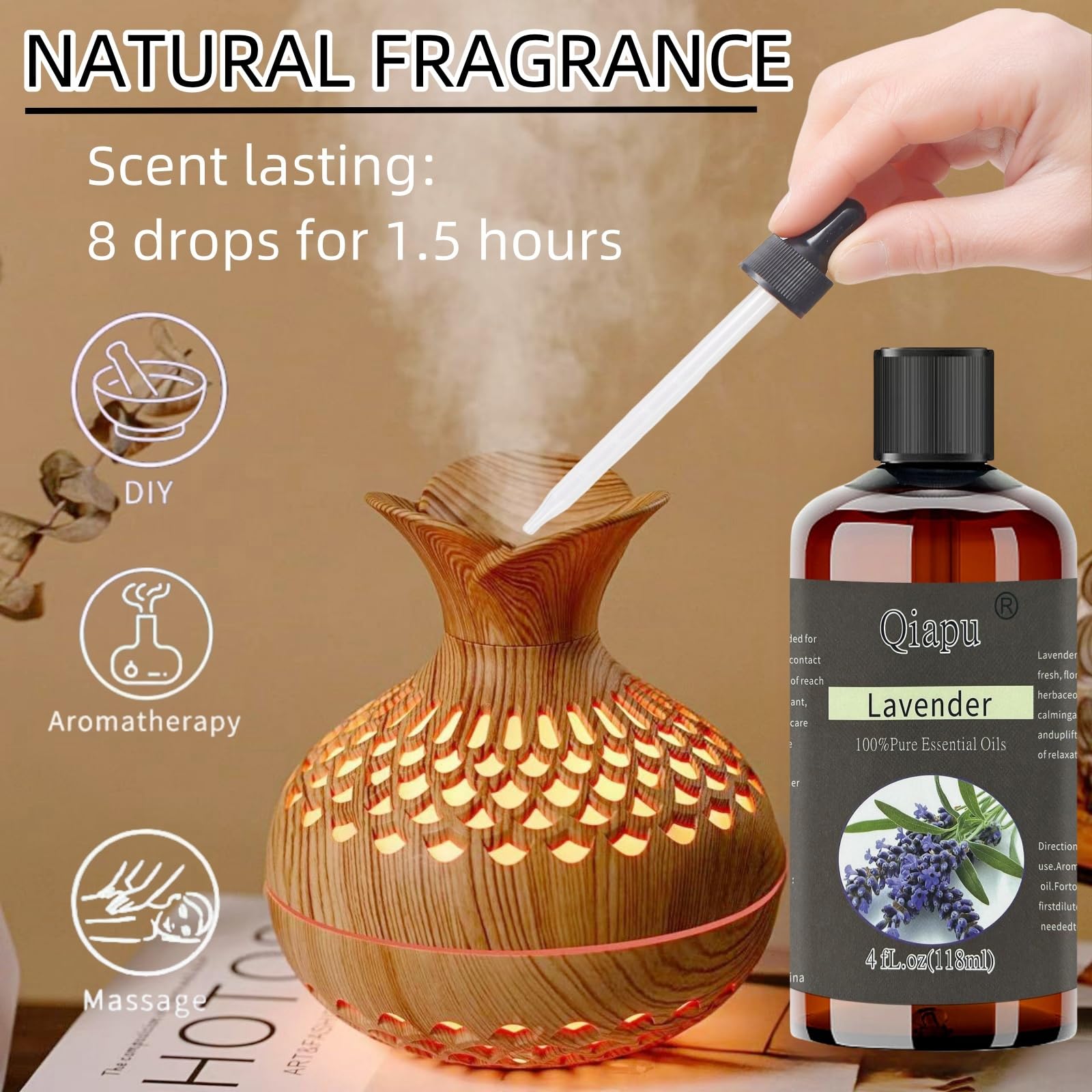 Qiapu diffuser scene illustrating an inviting aroma throughout a living space.