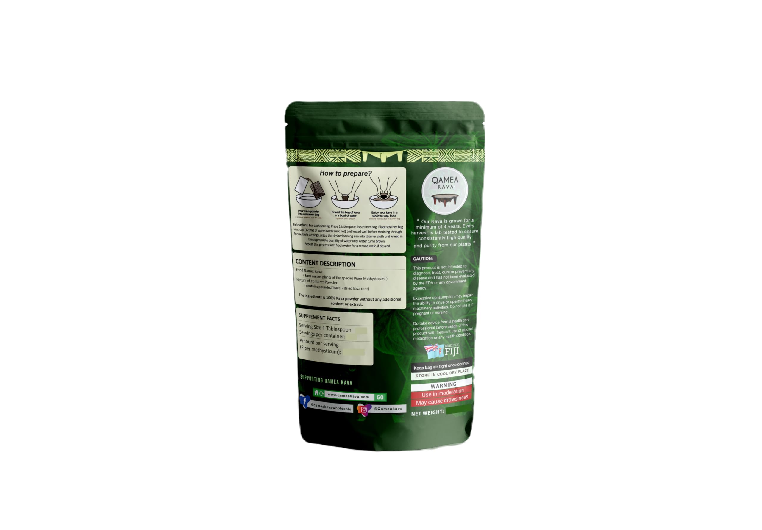 Qamea Kava brewed kava cup ready for a relaxing moment